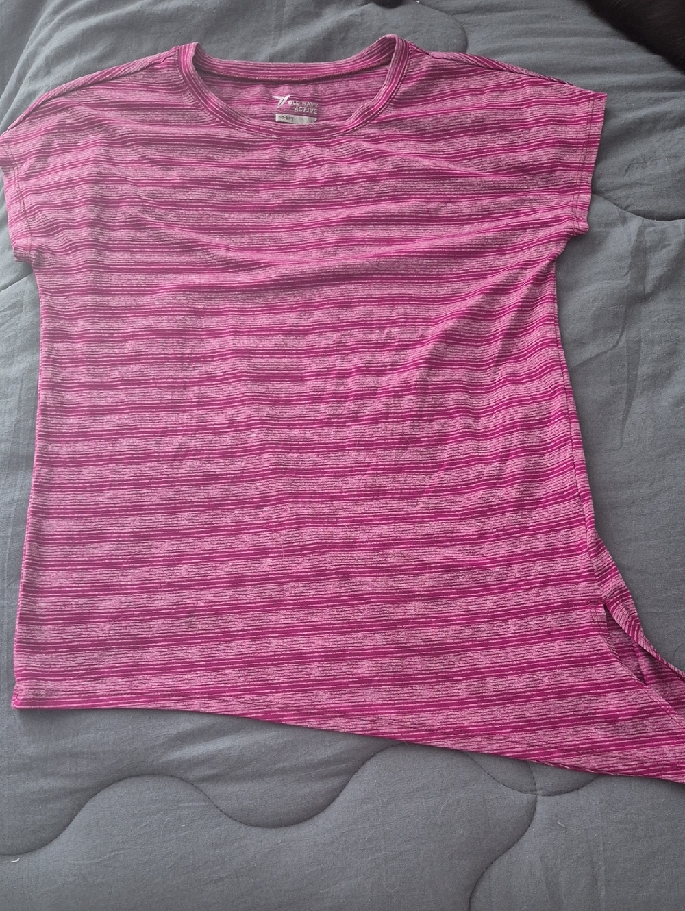 Women’s Pink Striped Crewneck Top Its More Like A Small